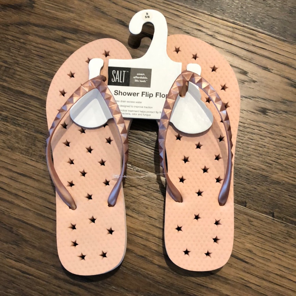 New women’s shower flip flops, size Small (5/6).  Color:rose